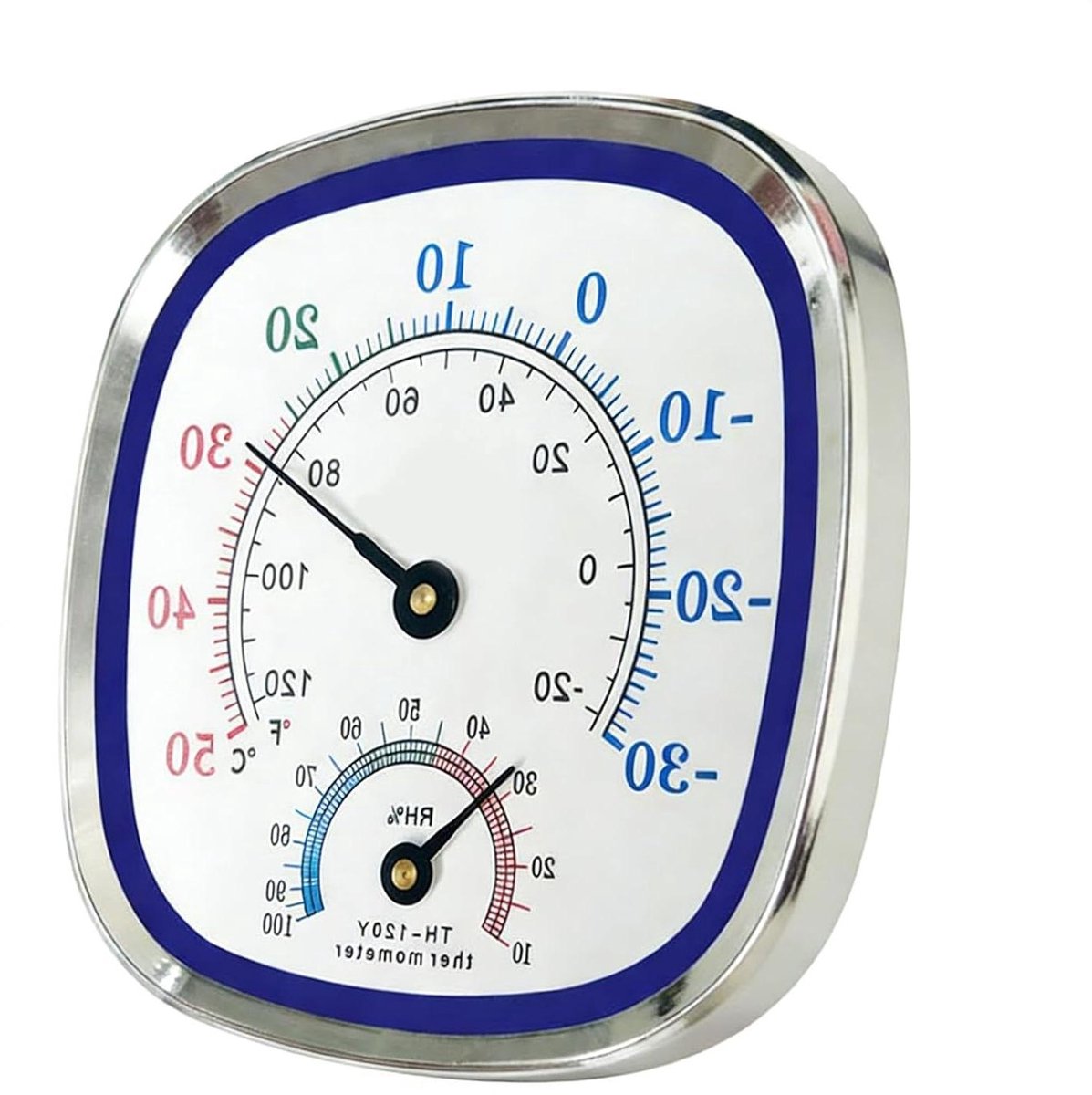 Analoge Hygrometer Thermometer - Luchtvochtigheidsmeter Binnen - Klimaat Beheersen - Geen Batterij Nodig - 12 cm - Wit