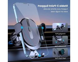 Telefoonhouder Auto - Smartphonehouder Ventilatierooster - Handsfree Bediening - Zwaartekracht Mechanisme - Voor Ford Focus MK4 - Zwart