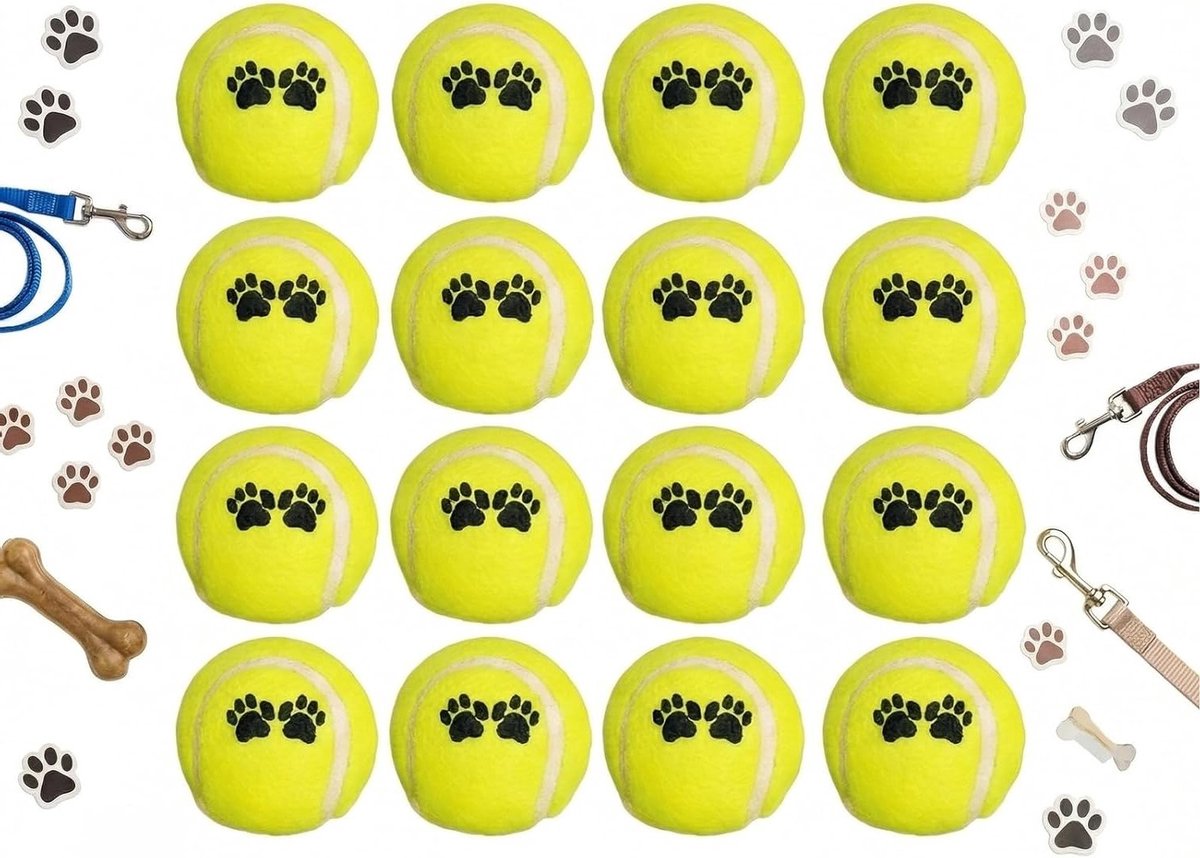 12 tennisballen voor honden: veelzijdige speeltjes, mini tennisballen voor kleine honden, training en interactief spel, geschikt voor binnen en buiten gebruik