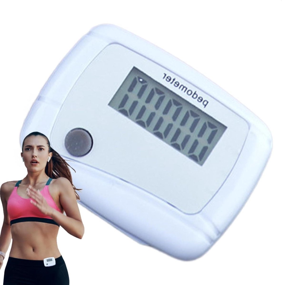 Eenvoudige Stappenteller - Stappenteller HD Display - Fitness Bijhouden - Automatisch Uitschakelen - 5 x 5 x 5 cm