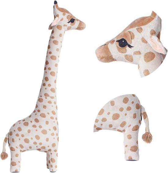 Knuffel Giraf - Pluche Dier - Babykamer Decoratie - Robuuste Naden - 67 cm - Bruin — afbeelding 4