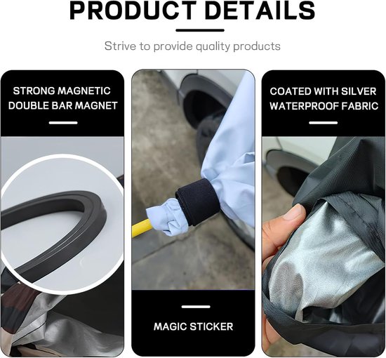 Productdetails: magnetische dubbele staaf, met zilver gecoat waterdicht doek en magische sticker.