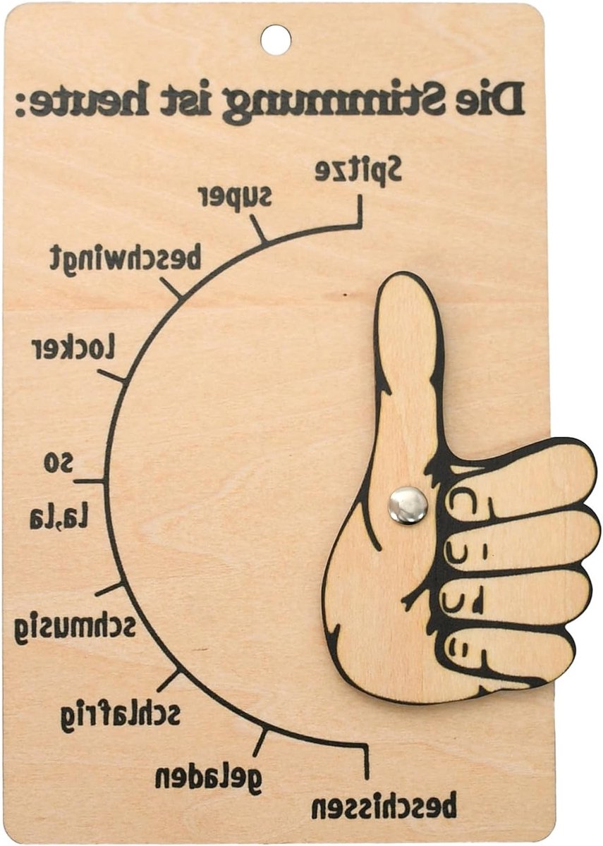 Unieke Houten Humor Barometer, Handgemaakt Ornament voor Kantoordecoratie, Ideaal voor Ouderkind Interactie en Desk Decor, Creatief Cadeau voor Anime Fans