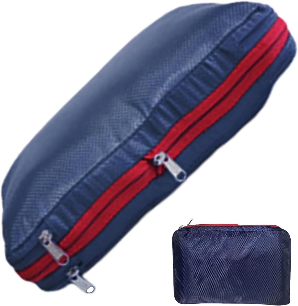 Reiscompressiezakken - Opbergorganizers Koffer - Ruimte Besparen - Dubbele Vakken - 37.5x27.5cm - Donkerblauw