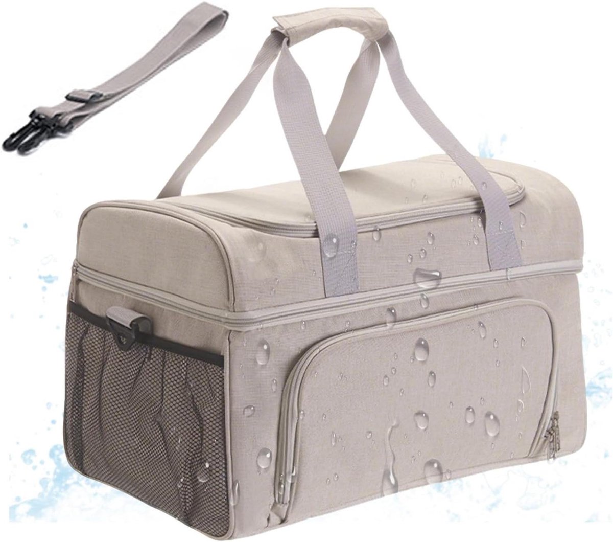 Koeltas - Isolerende Boodschappentas - Voedsel Vers Houden - Lekdicht Ontwerp - 30L - Khaki