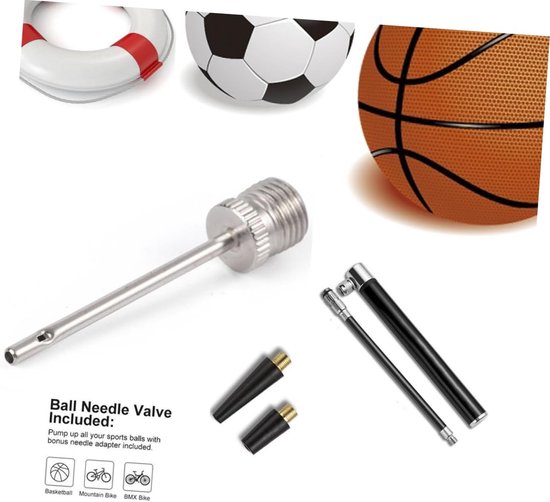 Bandenpomp Met Drukmeter - Minipomp Fiets - Banden Oppompen - Universeel Mondstuk - 19.8 x 3 x 3 cm - Zwart — afbeelding 5