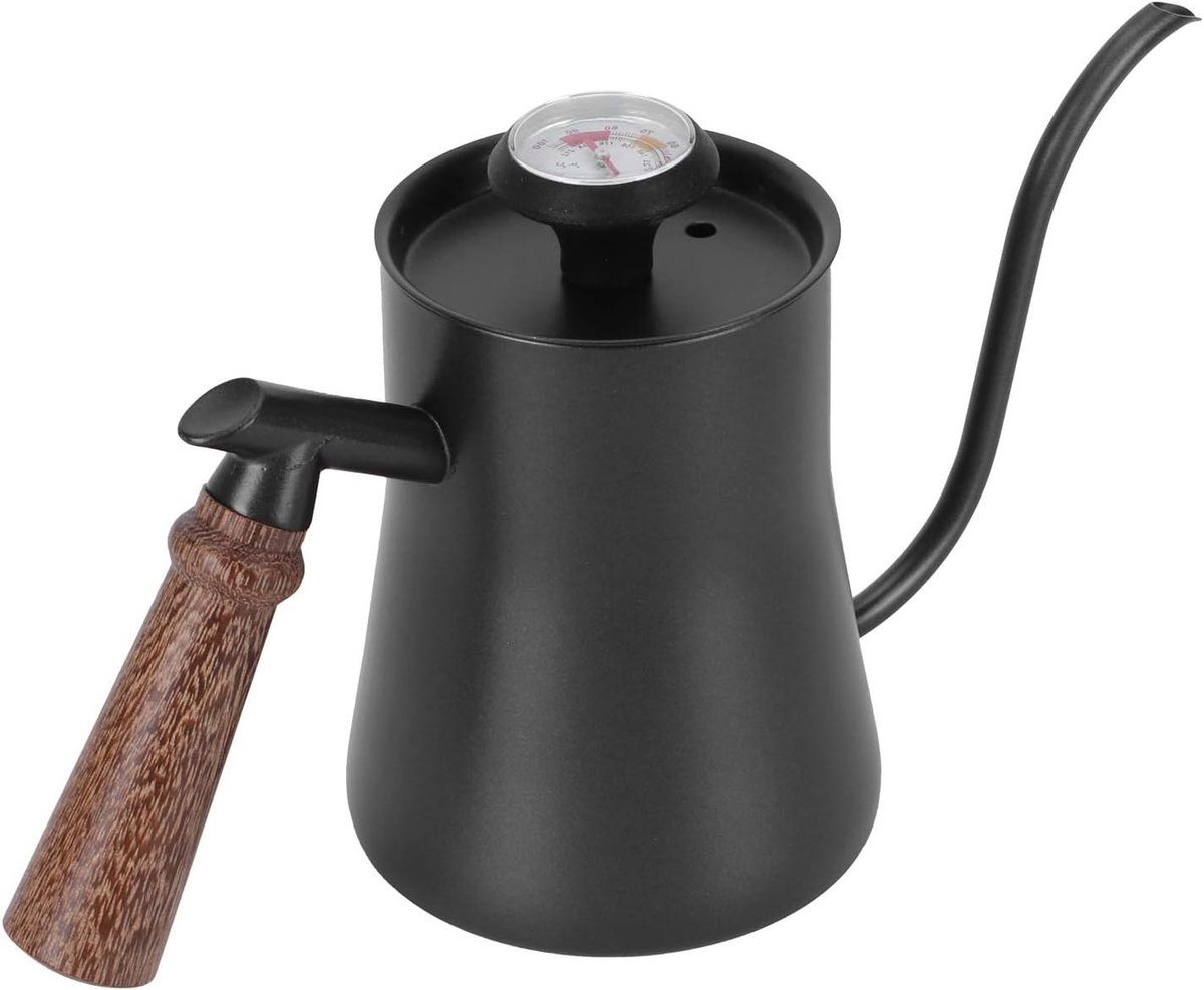 Drip Ketel - Koffiepot Percolator - Koffie Zetten - Lange Smalle Uitloop - 650 ml - Zwart