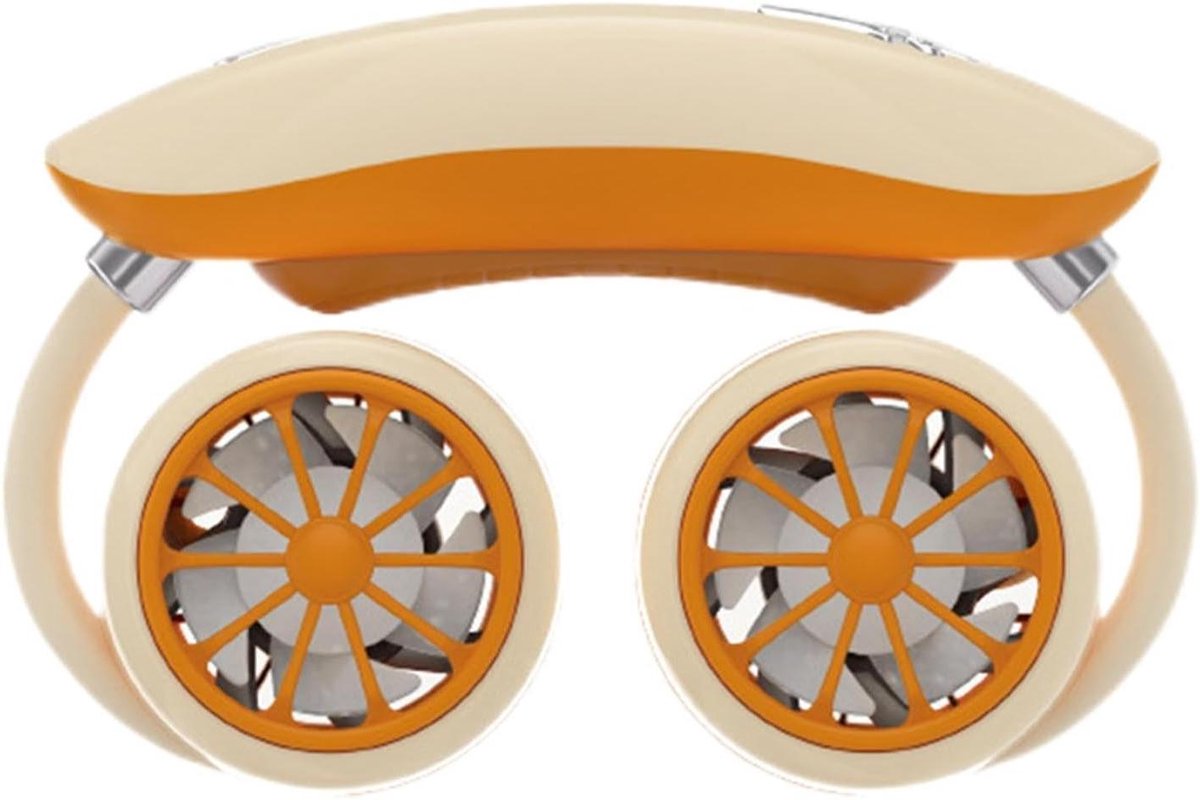 Oplaadbare Nekventilator - Draagbare Koeler - Persoonlijke Verkoeling - Opvouwbaar Luchtstroomsysteem - 195 cm - Oranje