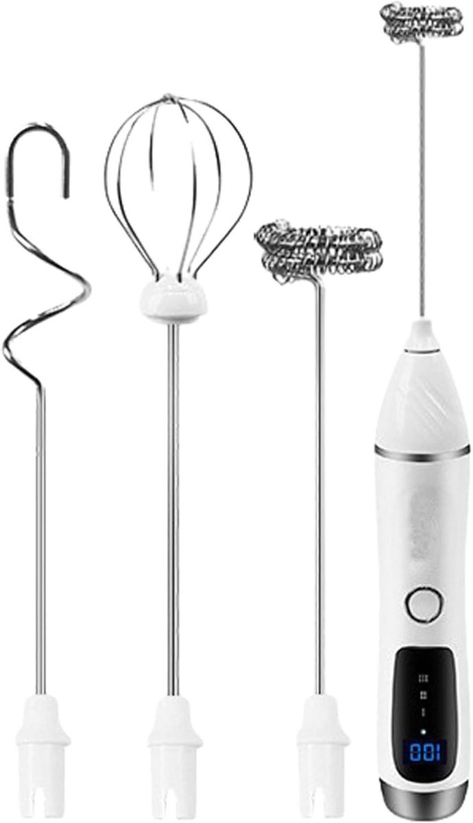 Melkopschuimer - Drankmixer Garde - Koffie Bereiden - Verstelbare Garde - 4 cm - Zilver