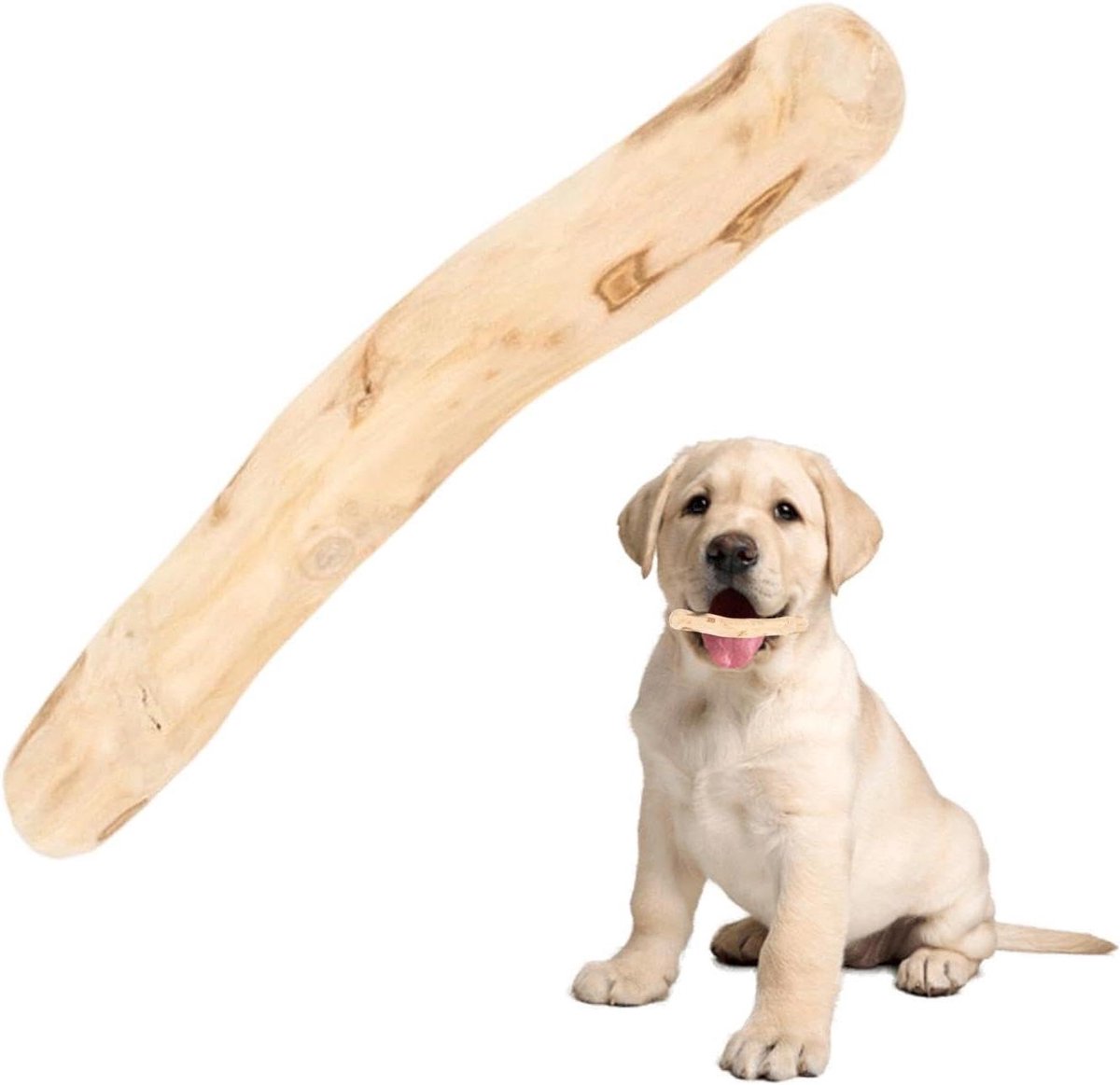 Hond Kauwspeelgoed - Kauwstok - Tanden Schoonmaken - Natuurlijk Koffiehout - 17 cm - Bruin