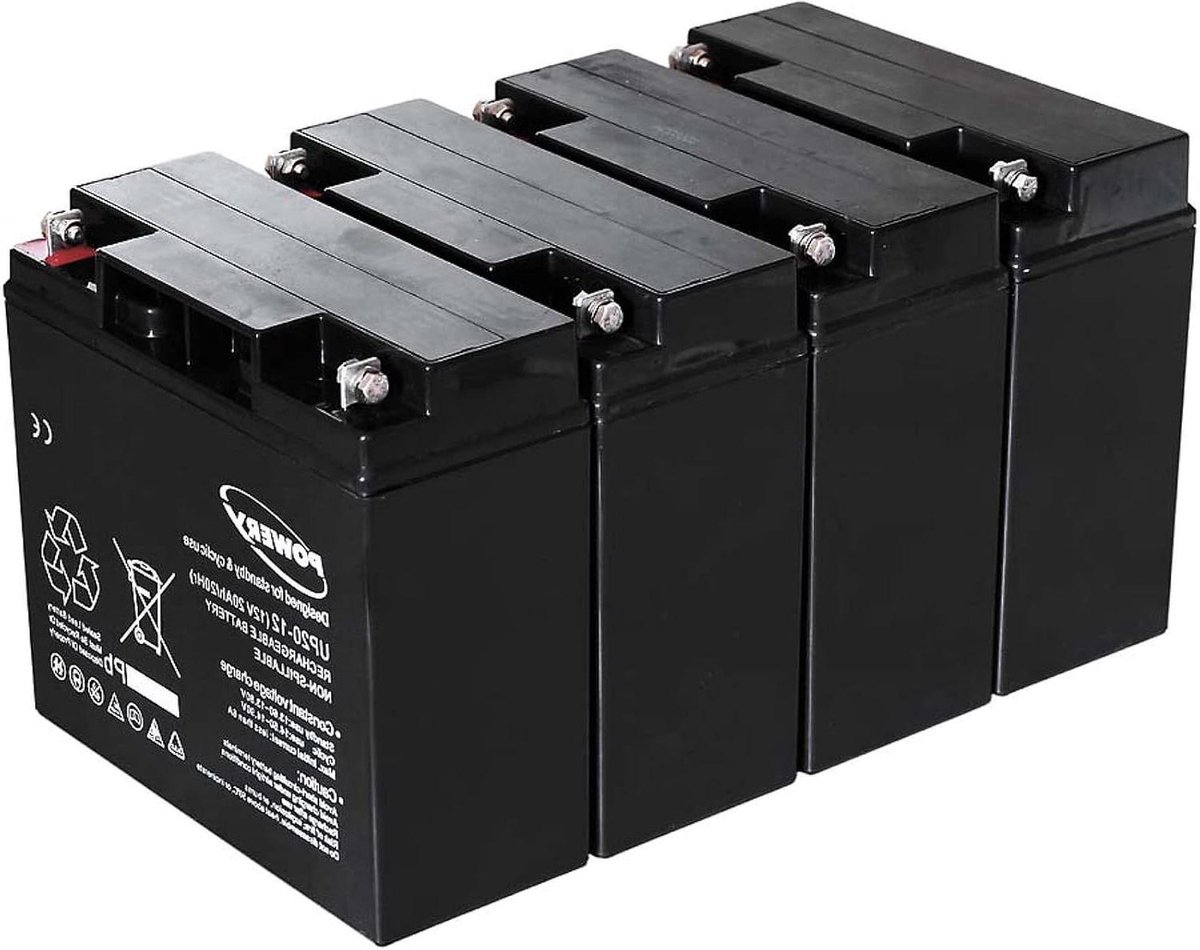 Lood-Gel Accu - Vervangende batterij - Noodstroom systemen - Onderhoudsvrij en robuust - 12V 20Ah - Zwart
