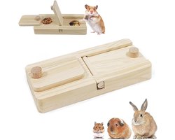 Houten Hamster Speelgoed - Voer Zoekspel - Stimuleert Natuurlijk Gedrag - 2 In 1 Ontwerp - 165 cm - Natuurlijk Hout