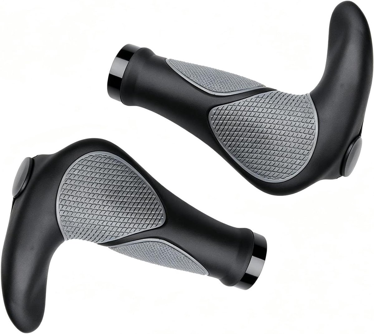 Fietsstuurgrepen - Handgrepen - Comfortabel Fietsen - ErgonomischTPR-rubber - 20-22mm - Zwart
