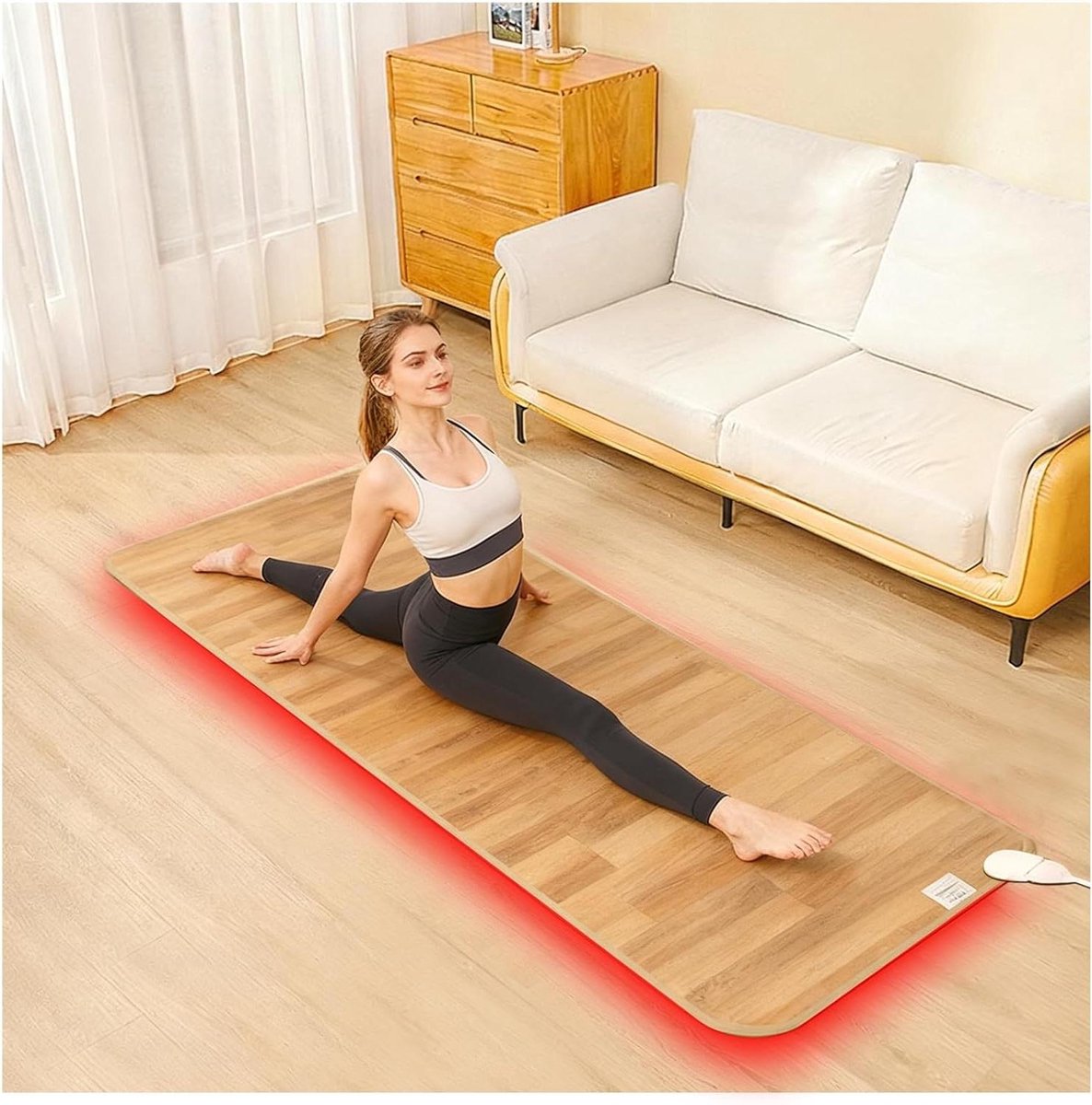 Verwarmde Mat - Elektrisch Tapijt - Comfortabele Warmte - Snelle Verwarming - 100 x 200 cm - Essenhout