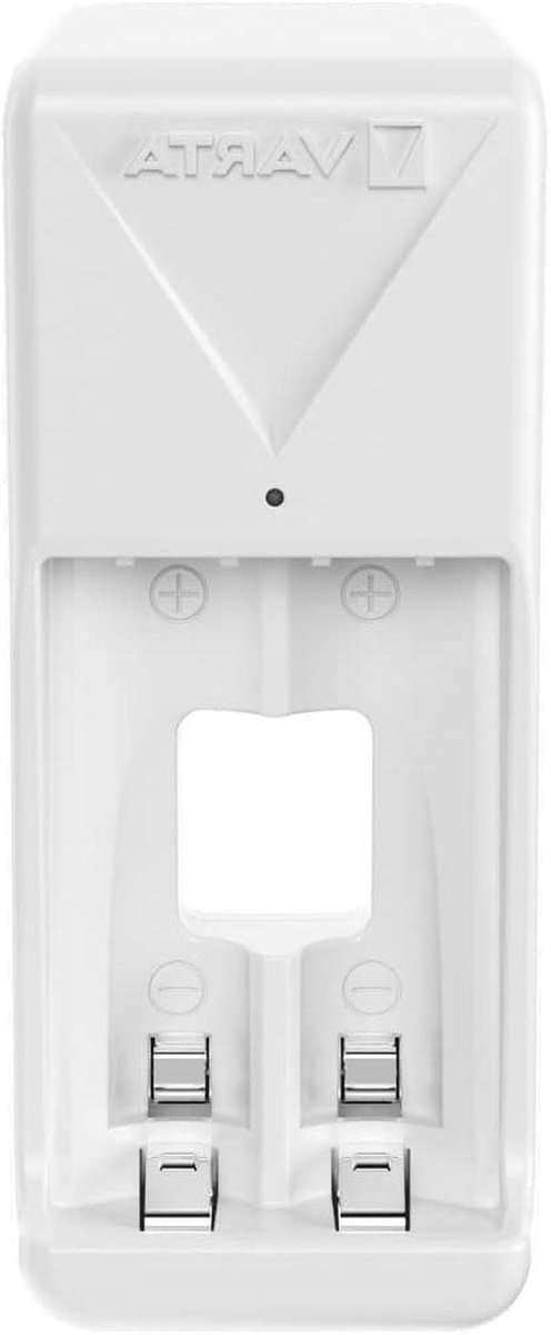 Mini Batterij Oplader - Accu Lader - Batterijen Opladen - Veiligheidstimer - 2 Slots - Wit
