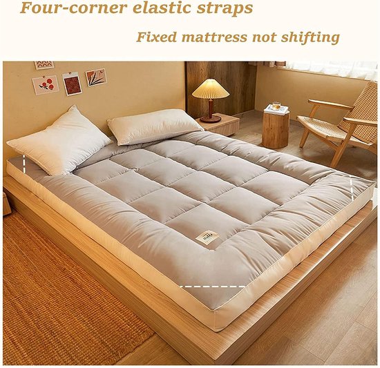 Opvouwbare Futonmatras - Vloermatras Tatami - Comfortabel Slapen - Drielaags Volumeontwerp - 180x200 cm - Grijs — afbeelding 3