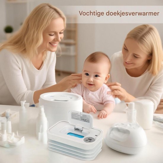 Luierwarmer Billendoekjes - Draagbare Verwarmer Dispenser - Babyverzorging Onderweg - Snel Verwarmend USB - 20x12.2x4cm - Wit — afbeelding 5