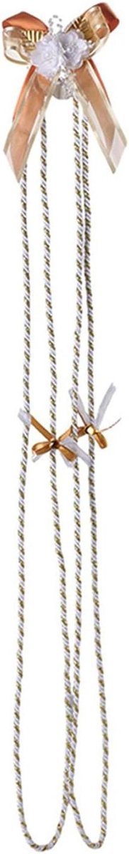 Huwelijksceremonie Lasso - Trouwkoord Lazo - Symbolische Huwelijkshandeling - Met Zilveren Accenten - ca. 73-80 cm - Wit