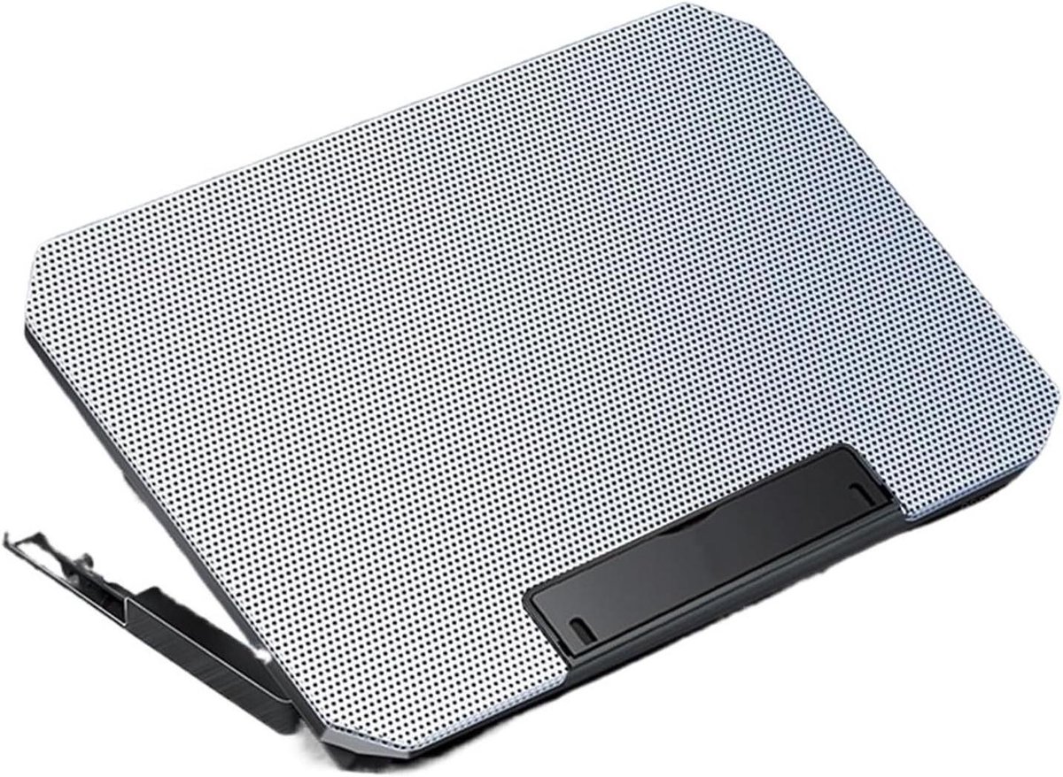 Laptop Koeler - Koelpad Ventilator - Laptop Koelen - Dubbele Ventilator - 17 inch - Zilver