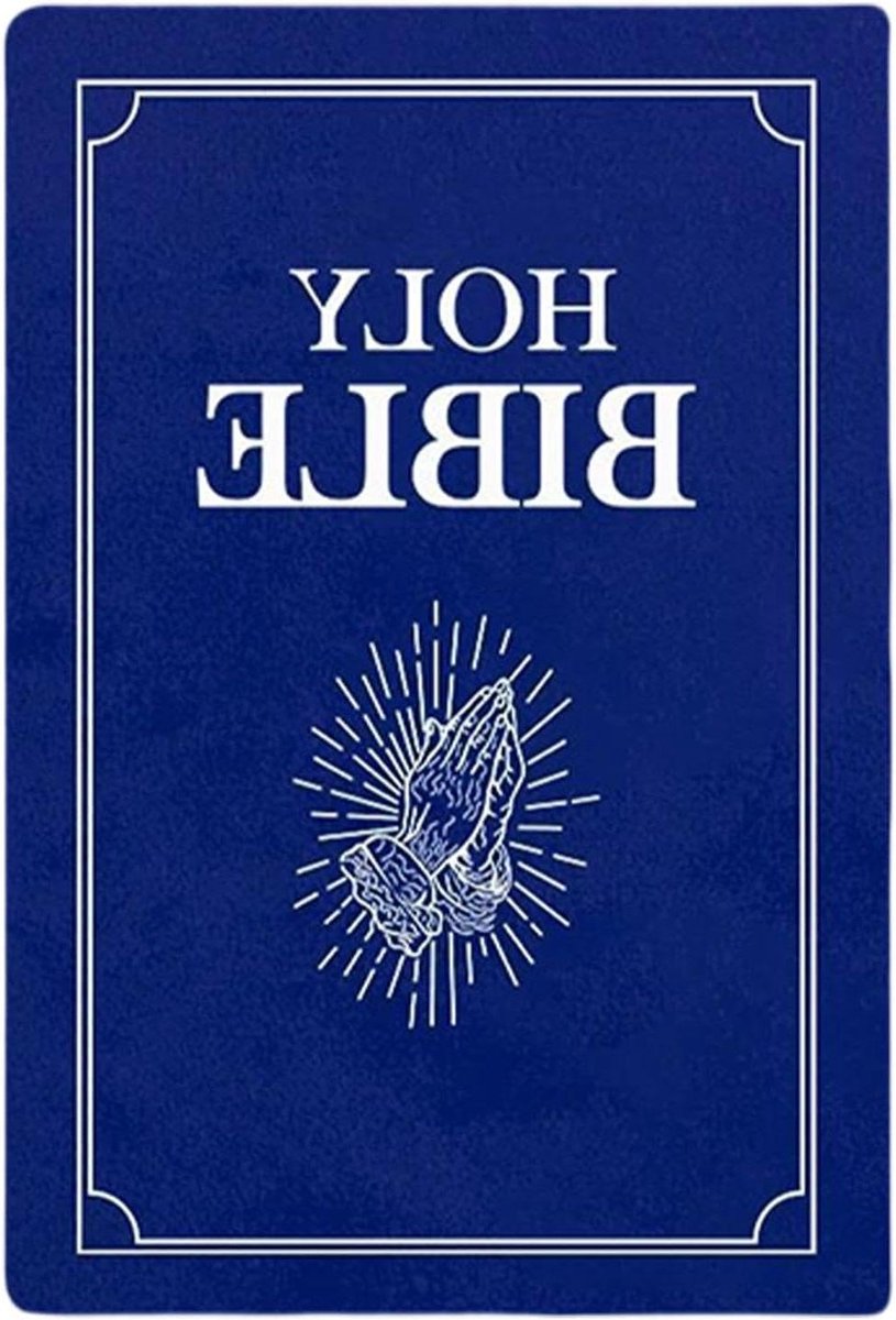 Bijbelkussen - Pluche Kussenboek - Spirituele Begeleiding - Bijbelboek Vorm - 35 x 23 cm - Blauw