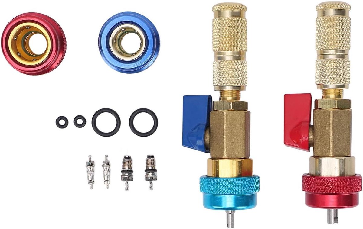Ventiel Remover Kit - AC Gereedschap - Auto Onderhoud - Koelmiddel Vrij - 12 Delig - Zilver