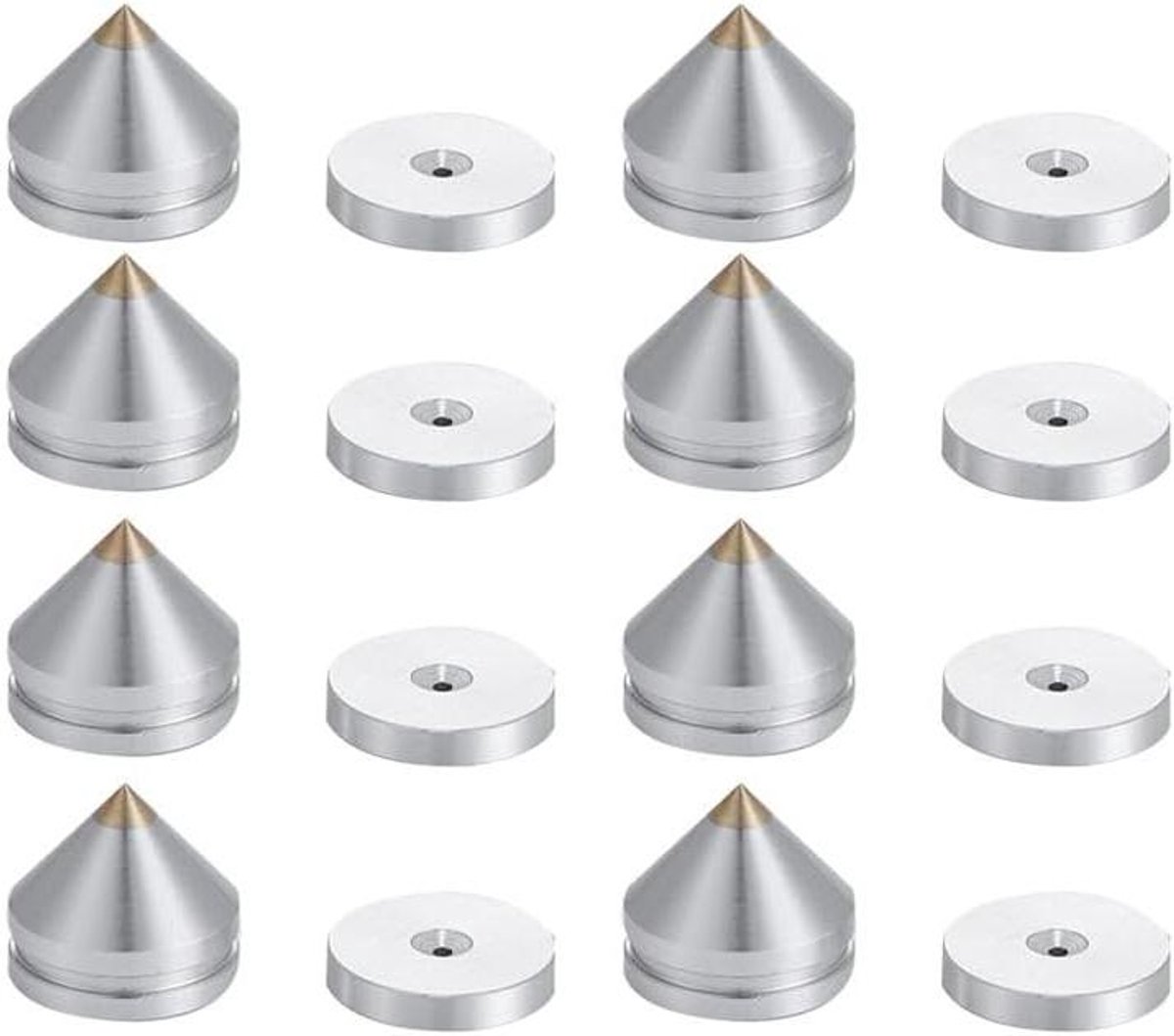 Luidspreker Spikes - Voet Pads - Geluid Verbeteren - Trilling Minimaliseren - 8 Stuks - Zilver