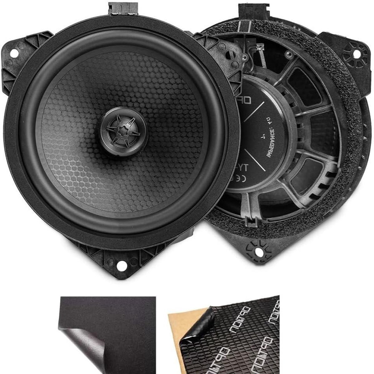 Achterluidsprekerset - Auto audio - Muziek verbeteren - 100% Plug & Play - 17 cm - Zwart