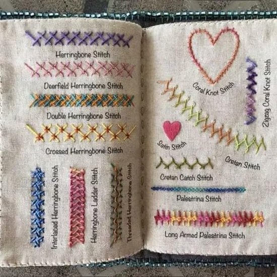 Steekboek Borduurwerk - Naaiboek Borduurset - Handwerk Vaardigheden Verbeteren - 86 Verschillende Steken - 14 x 12 x 5 cm — afbeelding 2