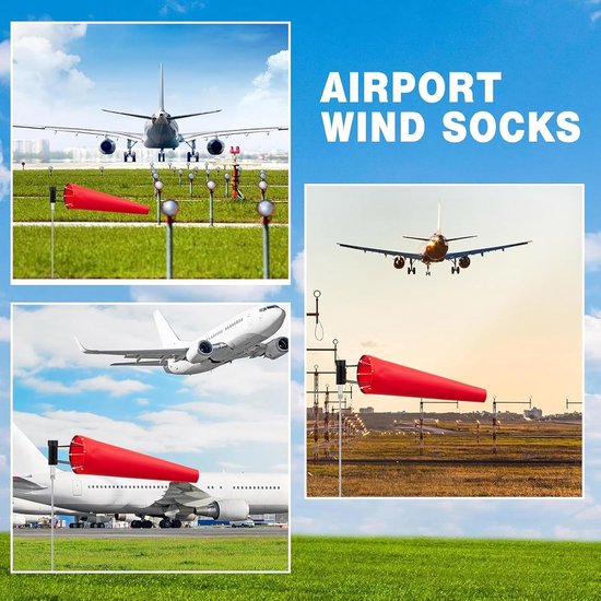 Windsok - Windzak Windmeter - Windrichting Meten - Ripstop Stof - 150 cm - Rood — afbeelding 2