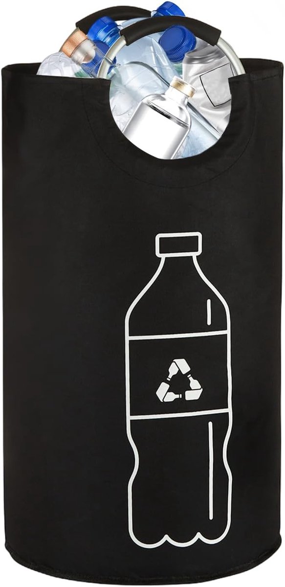 Grote Vouwbare Collectiecontainer voor 115 L, Ideaal voor Lege Flessen, Glazen en Deposito's met Zachte Grip Handvatten