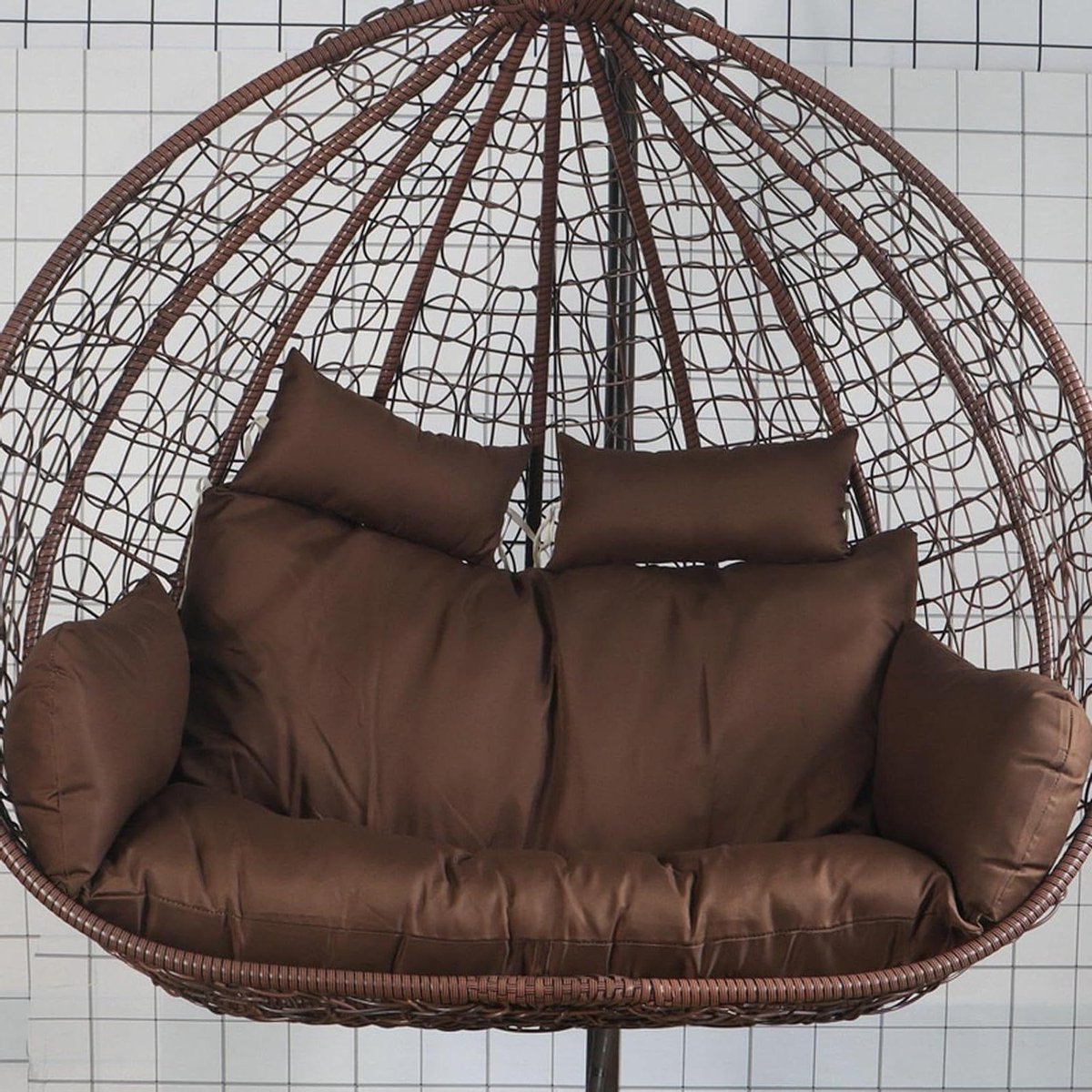 Dubbele Hangstoel - Eierstoel Dubbel - Ontspannen in de Tuin - Waterdicht en Zonwerend - 150 x 110 cm - Antraciet