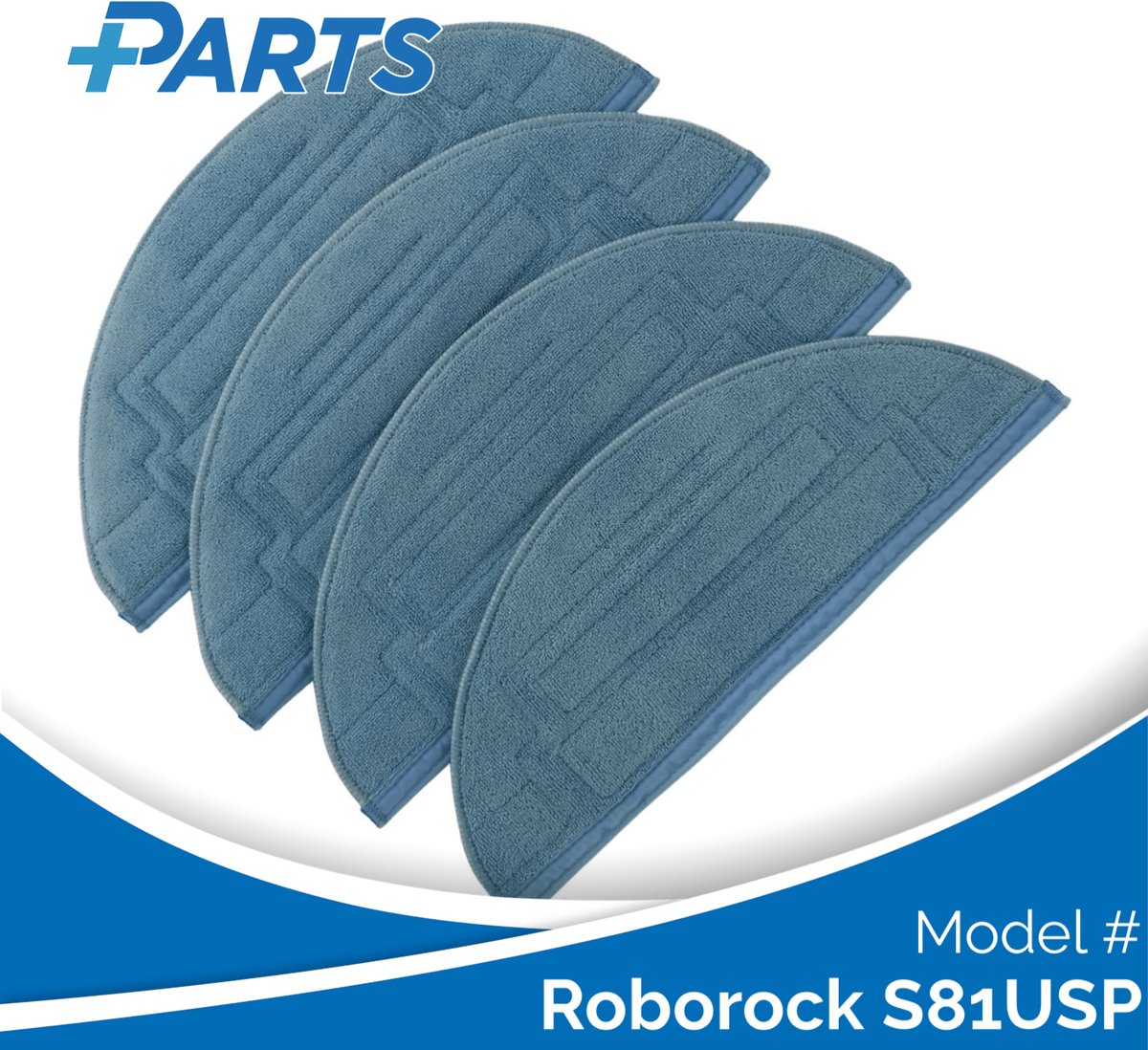 Roborock S81USP Dweilpads (4 Stuks, Plus.Parts® alternatief voor 8.02.0198)