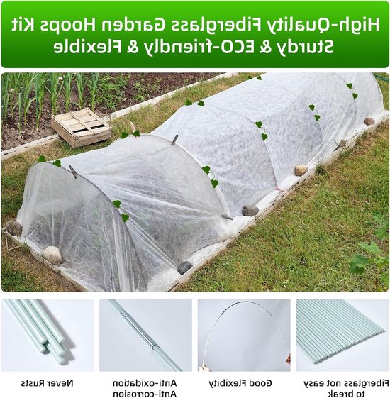 Verstelbare Tuinboog voor Netten - 18 Stuks van 38 cm - Ideaal voor Tuin tunnels, Kassen en Groentetuin Ondersteuning — afbeelding 3