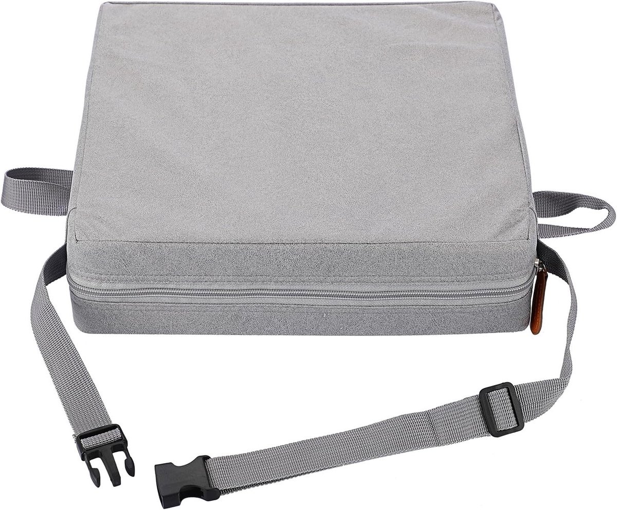 Waterdichte Booster Seat voor Baby's en Peuters met Straps - Draaiende Stoelkussen en Verhoging (Grijs) voor Comfort en Veiligheid