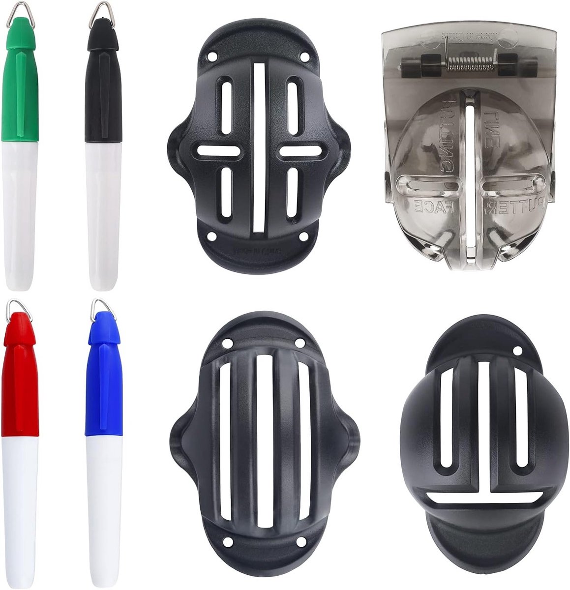 Golfbal Liner Template Set met 4 Invoegen en Hooglighters - Perfecte Alignments, Ball Markers en Accessoires voor Golfspelers