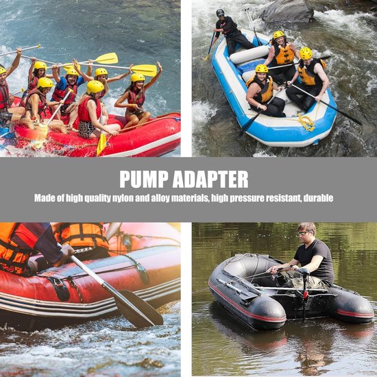 Luchtadapter Set - Pomp Opzetstuk - Watersport Accessoires - Hoge Sterkte Duurzaam - 5 Stuks - Oranje — afbeelding 2