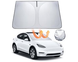 PromoHome Zonnescherm Voorruit Tesla Model 3/Y - Vouwbare Zonwering UV-Bescherming - Incl. Opbergtas - Geschikt voor Model 3/Y 2018-2025 Highland Juniper