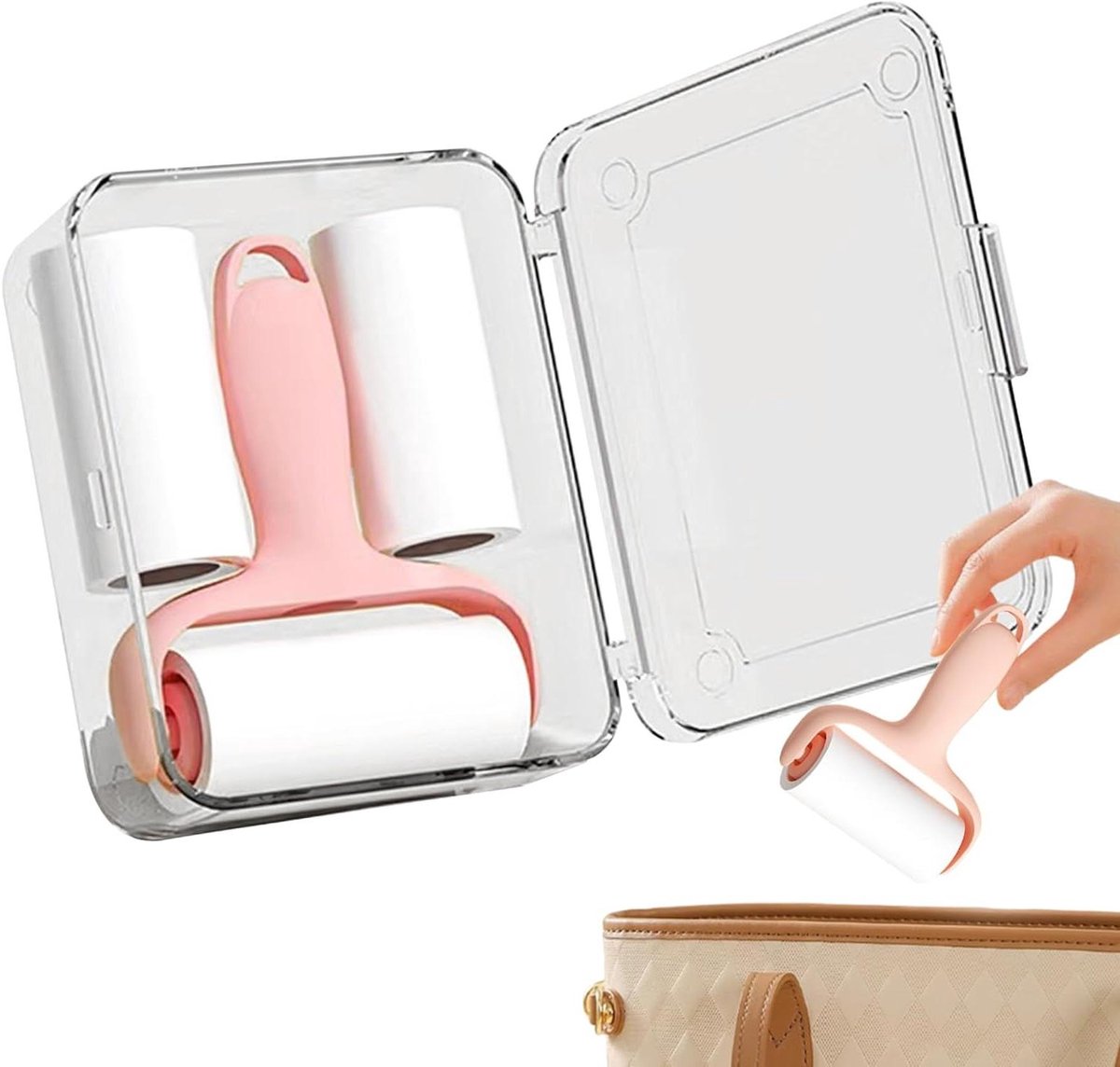 Mini Pluizenroller - Reis Pluisroller - Kleding Reinigen - Ergonomisch Ontwerp - Compact Formaat - Roze