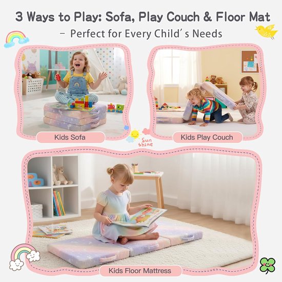 Kinder Matras - Vloerbed - Kamperen - Licht op - 145 x 56 cm - Roze Pegasus van Kinder — afbeelding 5
