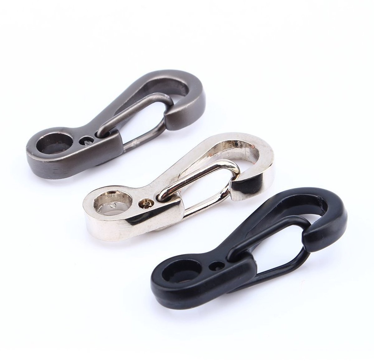 Dailygoody - Mini Alloy Haken - Duurzame Klemmen - Zwart - Sleutelhanger - Perfect voor Backpacking - 10 Stuks