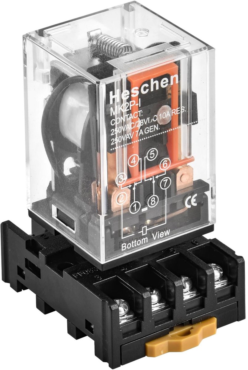 Dailygoody - Elektromagnetisch relais - 220 V AC - 8-polig - Automatisch - 10 A - Geschikt voor diverse toepassingen - Standaard model