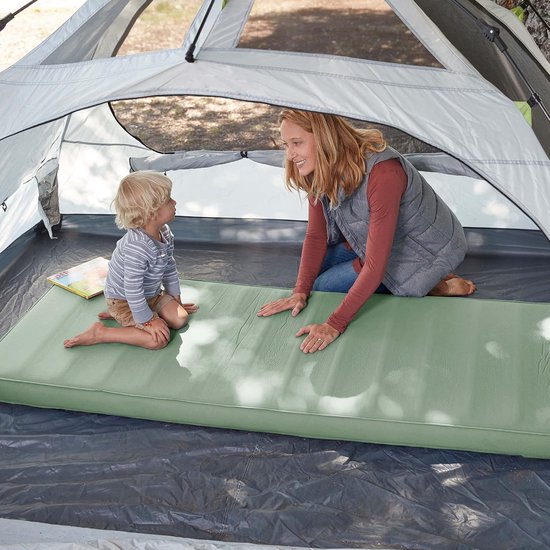 Zelfopblazende Slaapmat - Kampeermat Slaapkussen - Kamperen en Hiken - 4 Inch Dik Schuim - XL Large - Groen — afbeelding 5