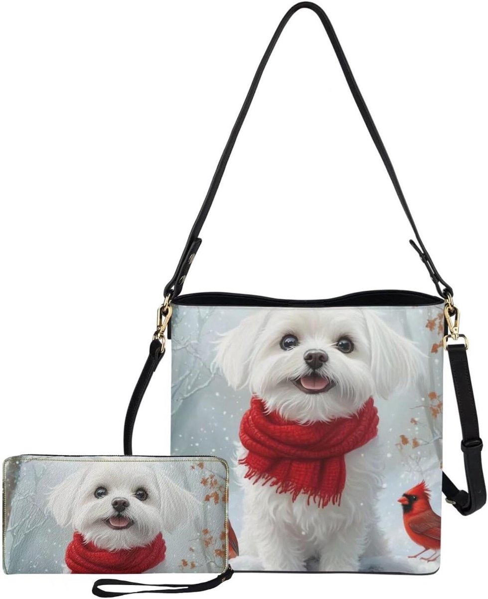 Crossbody Tas Set - Schoudertas Portemonnee - Dagelijks Gebruik - Kerst Print - 28 cm - Niet gespecificeerd