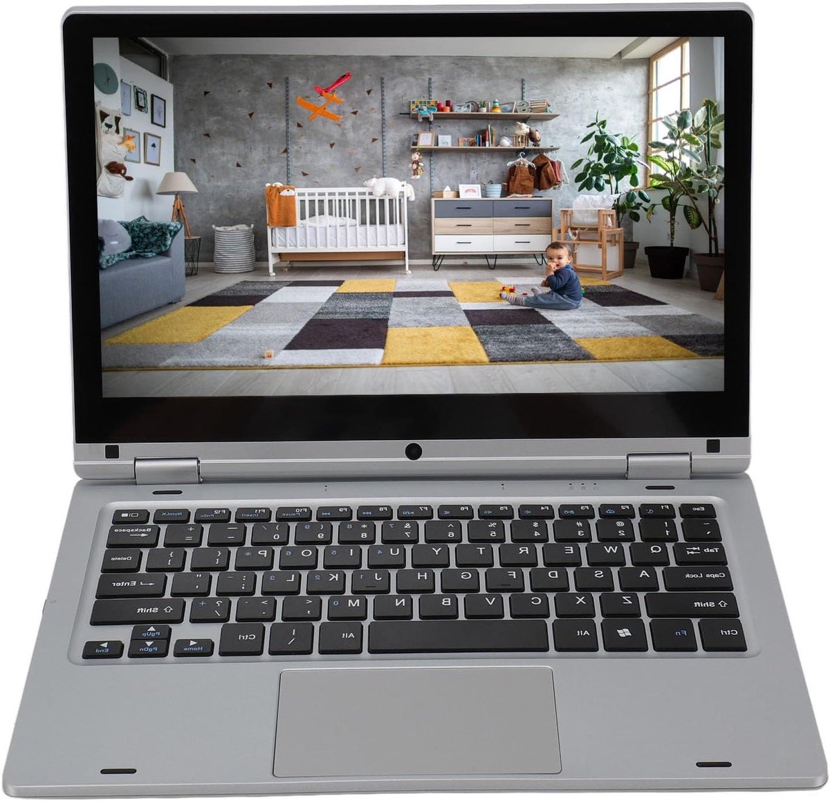 Converteerbare Laptop - 2-in-1 Laptop Touchscreen Laptop - Kantoor en Leren - 360 Graden Scharnier - 116 inch - Zilver