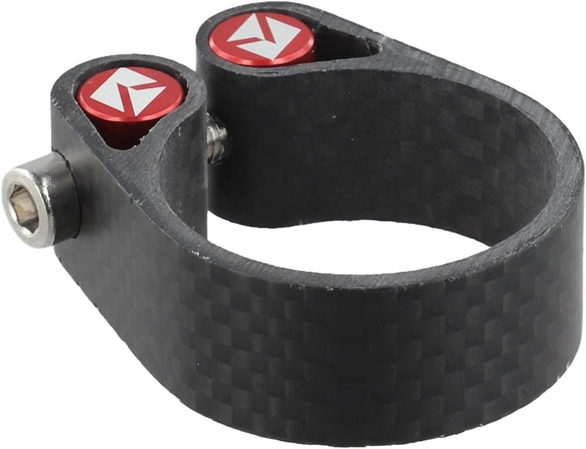 Zadelpenklem Koolstofvezel - Fietszadelklem Lichtgewicht - Fietsen Onderhoud - CNC Afwerking Hol Ontwerp - 34.9 mm - Zwart