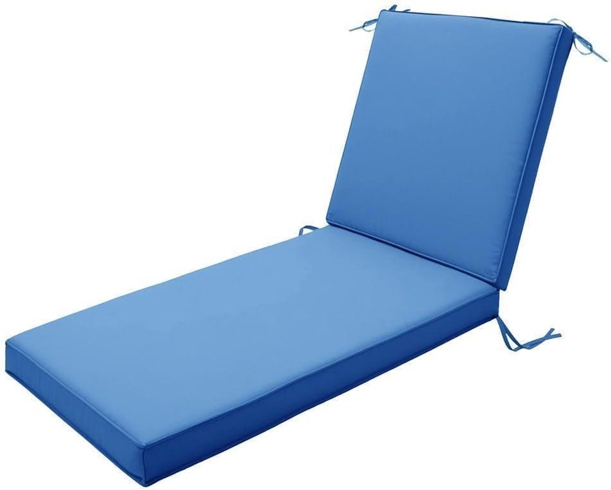 Ligstoelkussen - Tuinkussen Matras - Buiten Ontspannen - Waterdichte Stof - 190 x 60 cm - Hemelsblauw