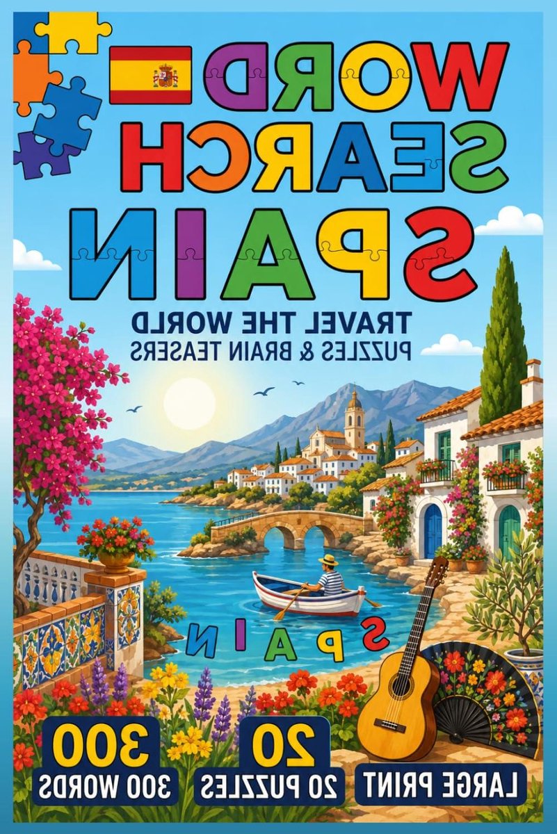 Woordzoeker Spanje - Puzzelboek Spaans - Ontspannend Puzzelen - Grote Letter Uitgave - 22.86 cm - Niet gespecificeerd