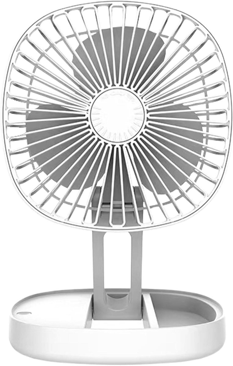 Draagbare Ventilator - Stille Koeler - Slaapkamer Koelen - Aromadiffusie Mogelijk - 17.7B x 7.8H cm - Wit