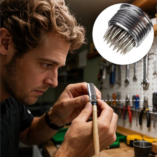 Biljart Krijthouder - Keu Tip Tool - Keu Onderhoud - 2-in-1 Ontwerp - 15 x 10 x 5 cm - Grijs — afbeelding 4