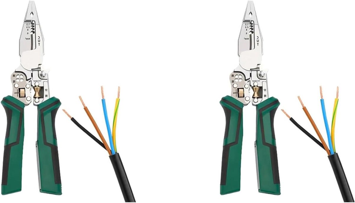 Draadknipper Tang - Kabelstripper Multitool - Elektrisch Werk - Ingebouwde Spanningstester - 2 Stuks - Zoals Afgebeeld